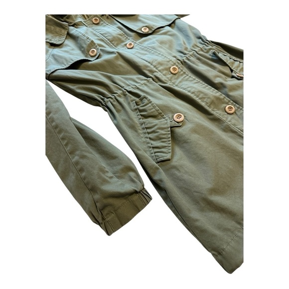 Numph Trench Style Jacket Hooded Button Front Cinched Waist - Size UK 8 / Small - Picture 11 of 16